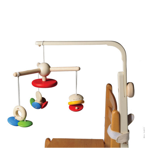 Wooden Crib Mobile with Removable Toys & Mirror | Manipulative Infant Sensory Toy