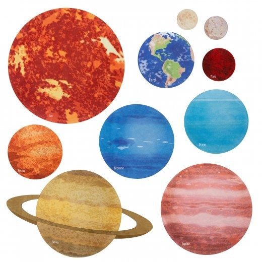 Solar System Floor Mats for Kids – 10-Piece Indoor/Outdoor Space-Themed Seating Set with Non-Slip Rubber Backing & Labeled Planets