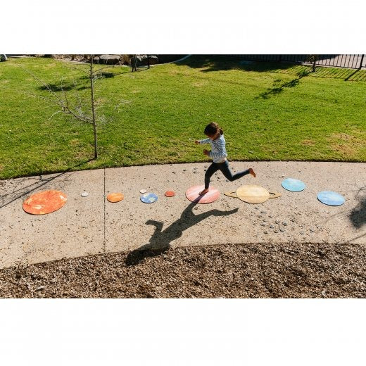 Solar System Floor Mats for Kids – 10-Piece Indoor/Outdoor Space-Themed Seating Set with Non-Slip Rubber Backing & Labeled Planets