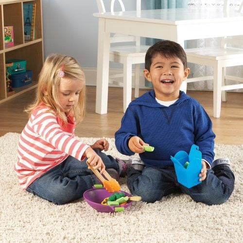 Kids' Play Food – 17-Piece Vegetable Stir-Fry Set with Wok