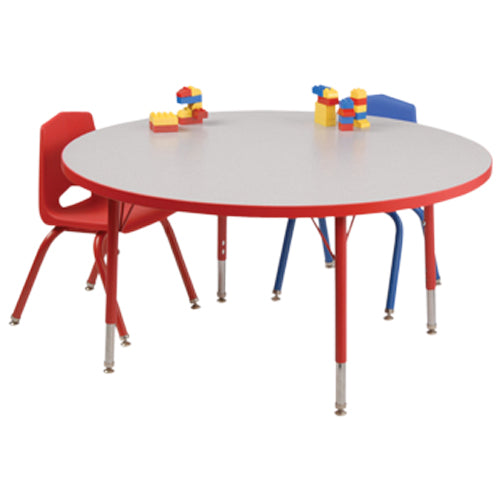 Red 48" Round Adjustible Standard Table