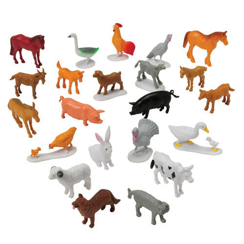 Toy Farm Animal Figures Set 108-Piece Vinyl Sorting Counting