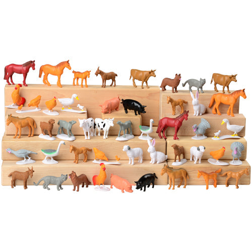 108-Piece Toy Farm Animal Counters Set | Vinyl Figures for Block Play