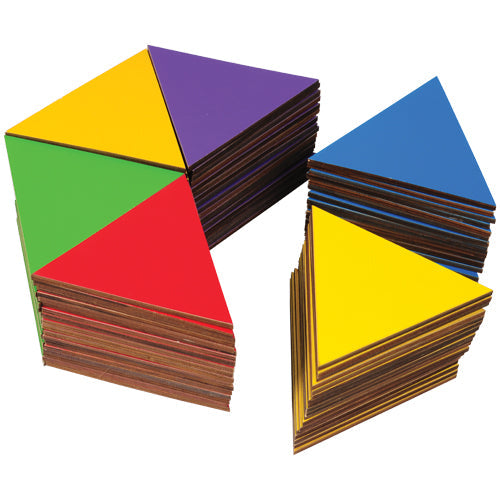 Wooden Geometry Puzzle Set – Tryangle Triangle Matching Game for Kids, STEM Shape Pattern Blocks with Cards, Ages 4+