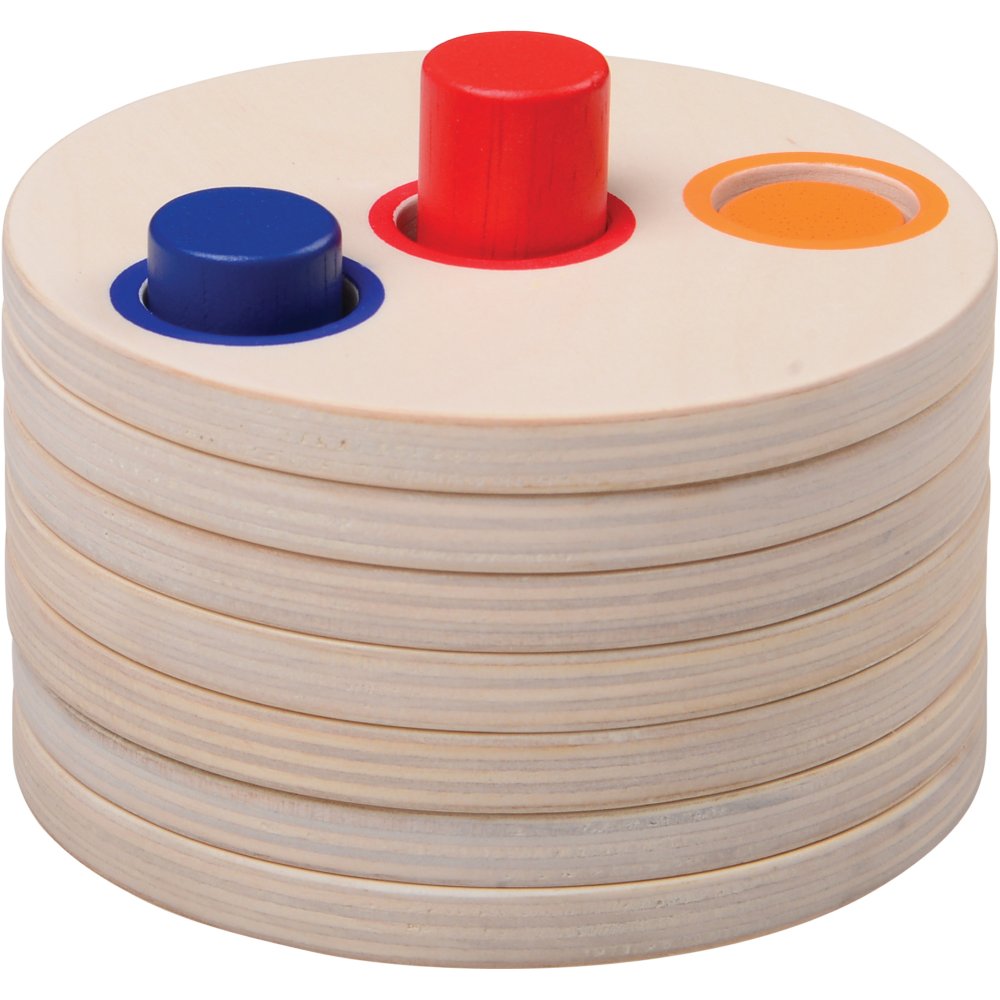 Seven Levels Stacked of Wooden Logic Stacking Puzzle