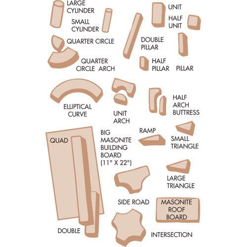 Wood Unit Blocks: Half Arch and Buttress Blocks