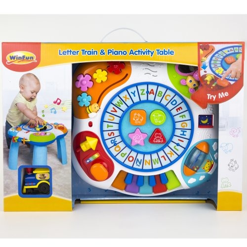 Letter Train & Piano Activity Table Packaging