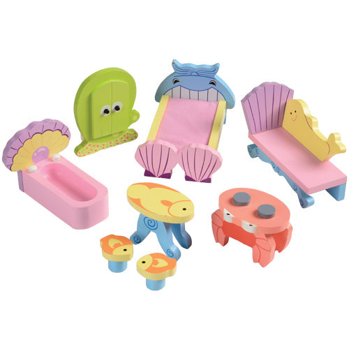 Sea-Life Shaped Wooden Dollhouse Furniture