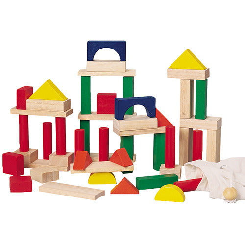 Small Tabletop Wood Blocks in a Bag Constructive Playthings