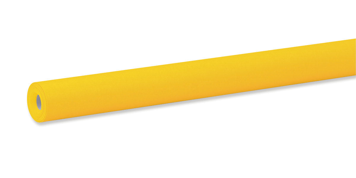 A roll of yellow bulletin board art paper.