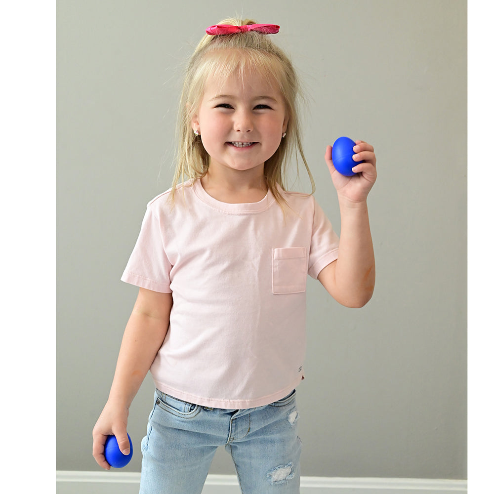 Kid Holding Egg Shaker Set