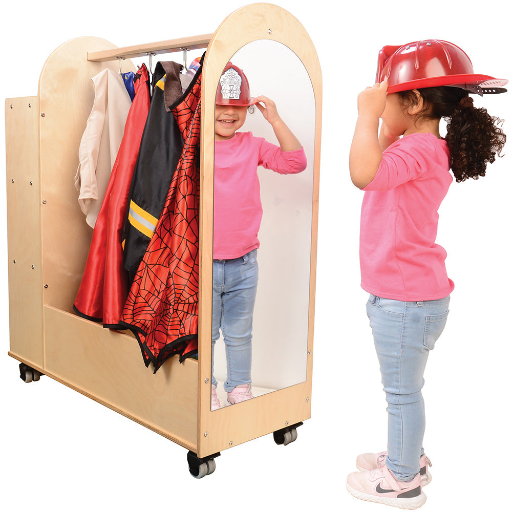Toddler Admiring Reflection in Mirror