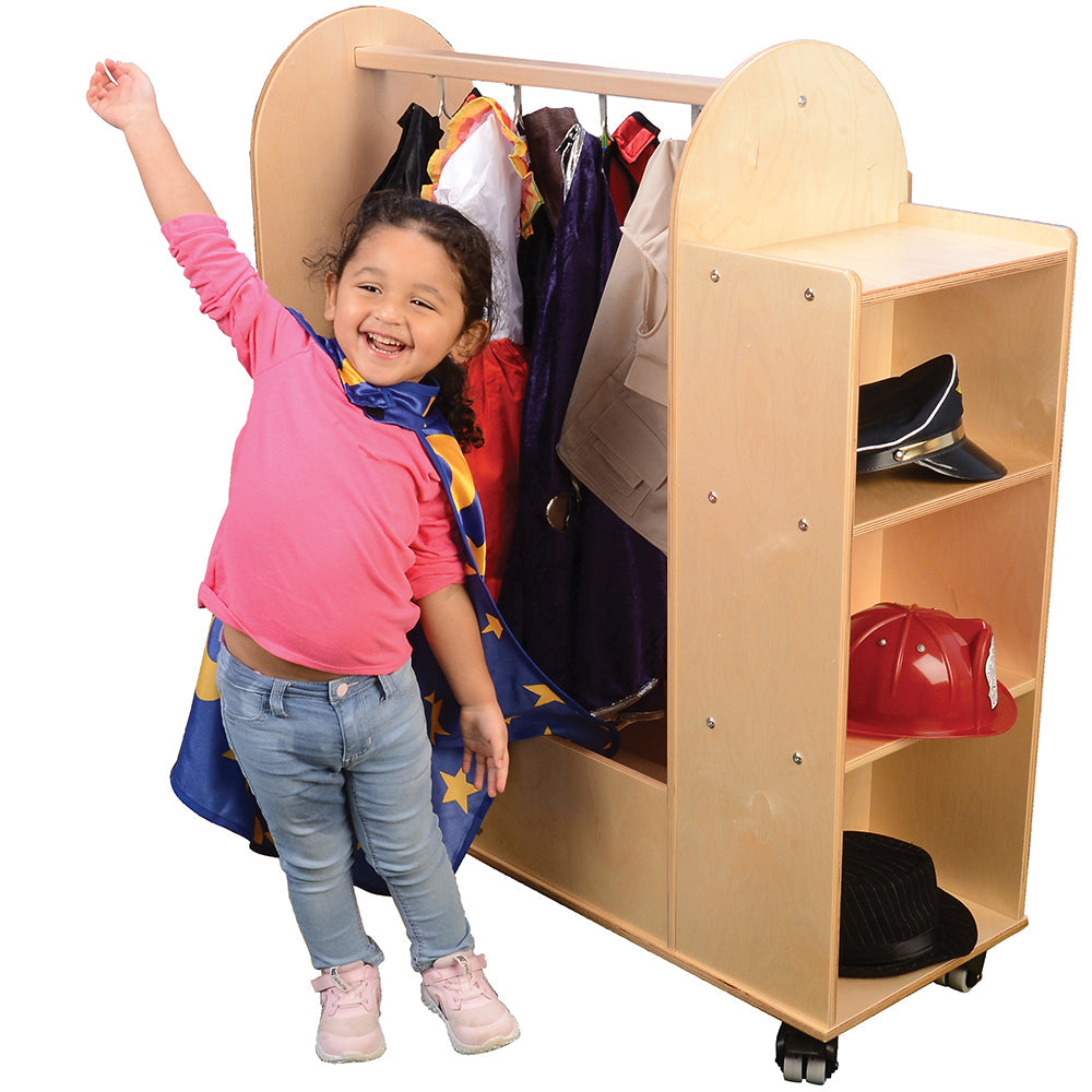 Toddler Posing with Dress-up Cart