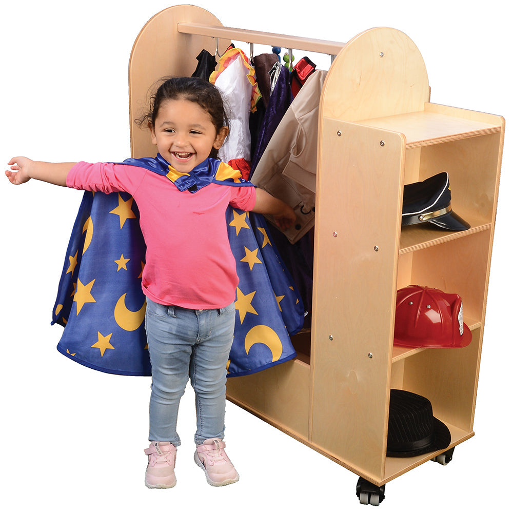 Toddler Posing with Dress-up Cart