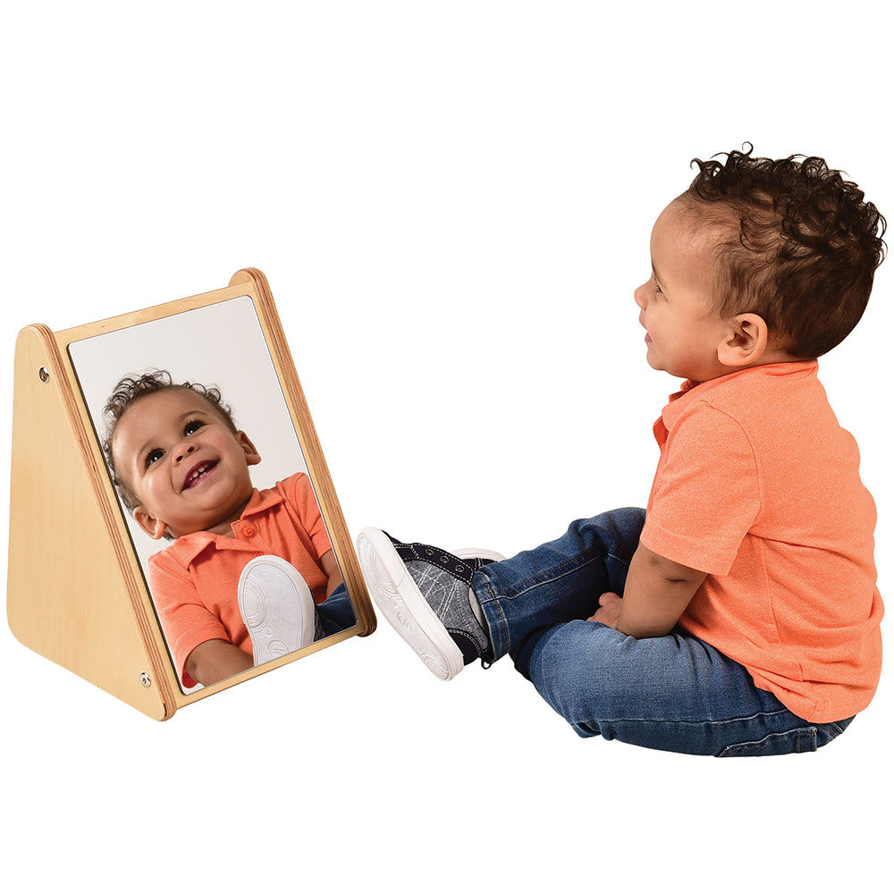 Peek-A-Boo Mirror for Infants & Toddlers | Eco-Friendly Wooden Stand with Acrylic Mirror
