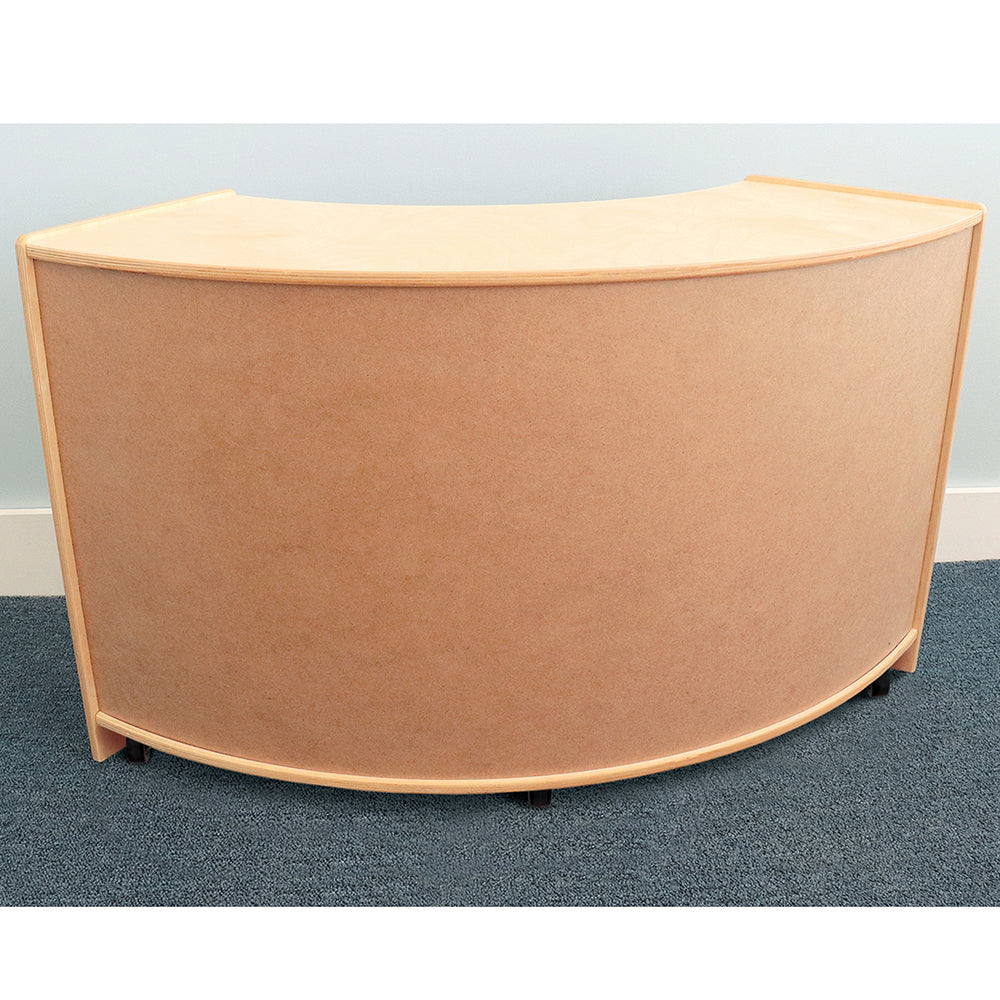 Back View of Quarter Circle Birch Storage Unit