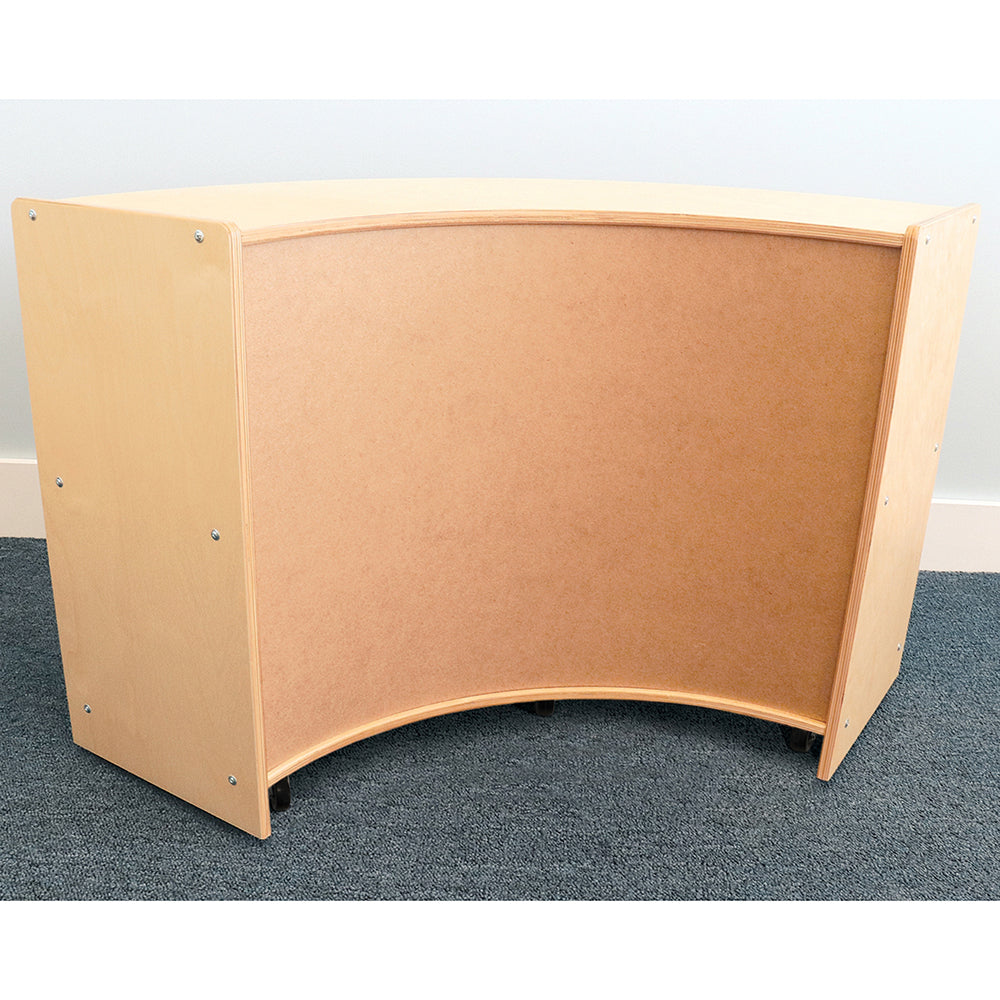 Back View of Quarter Circle Birch Classroom Storage Unit
