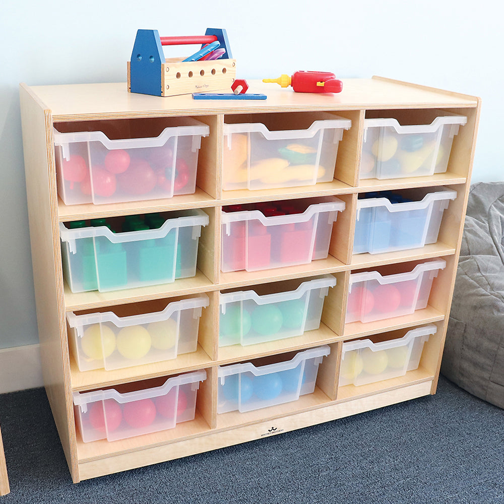 Extra Deep Mobile Birch Tote Storage Unit Showcased in the Classroom