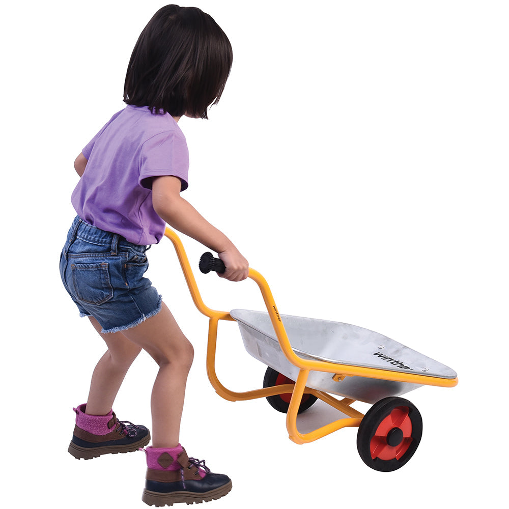 Kid Lifting Wheelbarrow