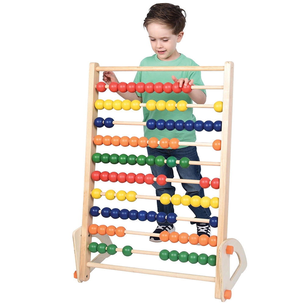Jumbo Wooden Abacus Counting Frame | 100 Beads for Preschool Math Learning