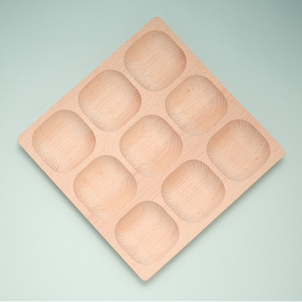 Yellow Door® Natural Sorting Tray | 9-Section Wooden Tray