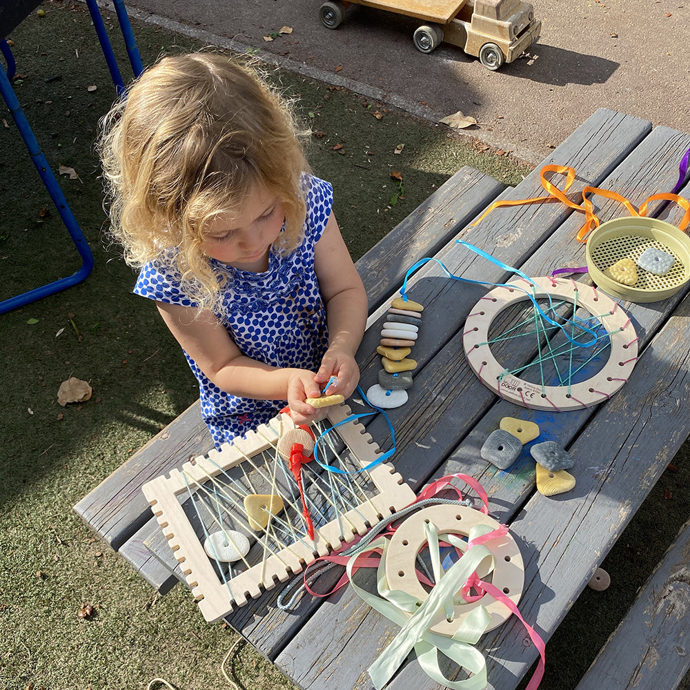 Weaving & Threading with Tactile Pebbles