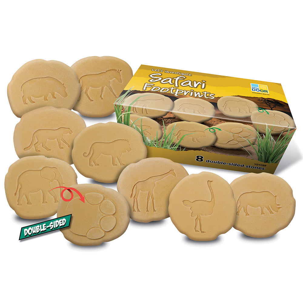 Safari Footprints Double-Sided Animal Stones