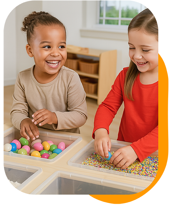 Sensory Exploration with Table & Sensory Material