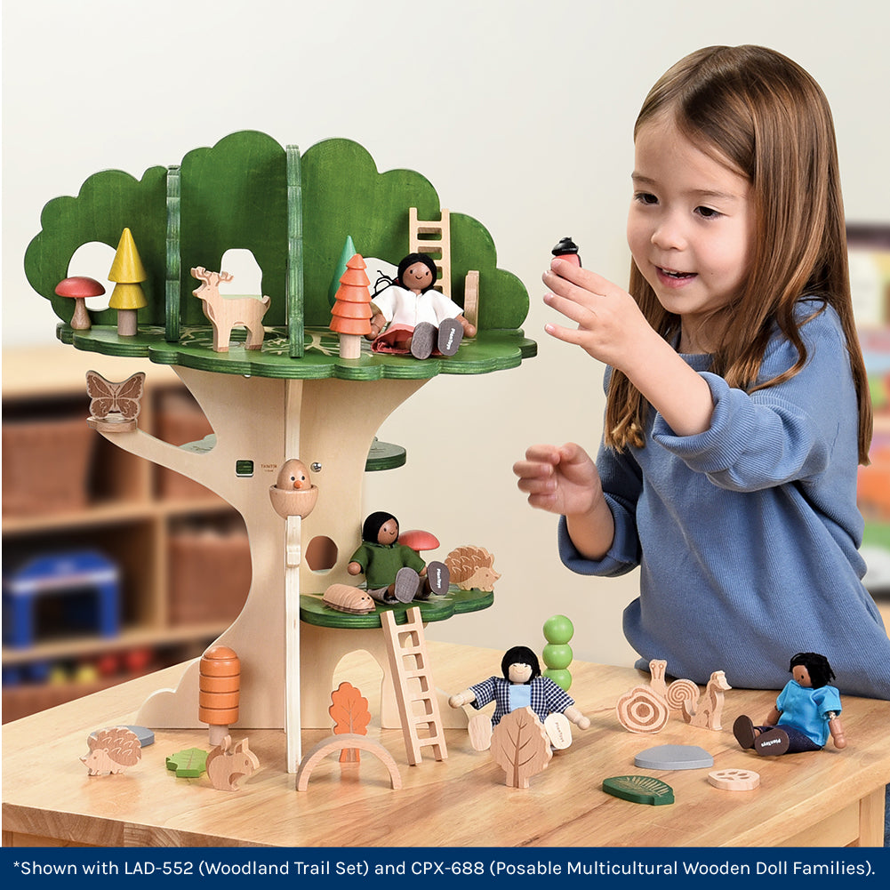 Pretend Play with Woodland Trail Treehouse with added woodland accessories and dolls