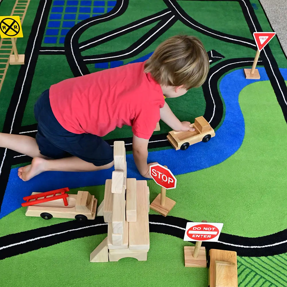 Carpet for Kids® Transportation Rug, 6' x 9' Size - Rectangle