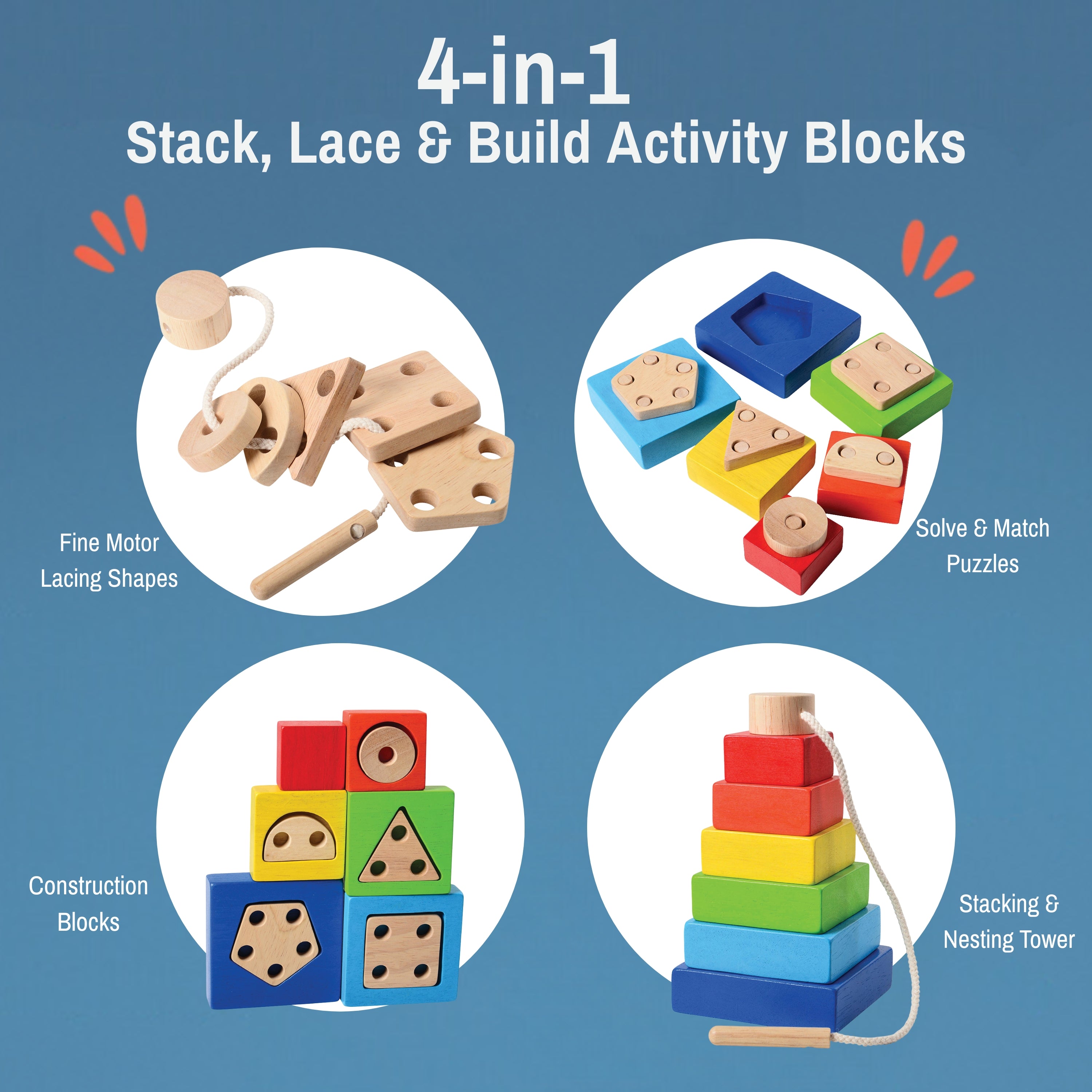 4 in 1 Rainbow Stacking Set