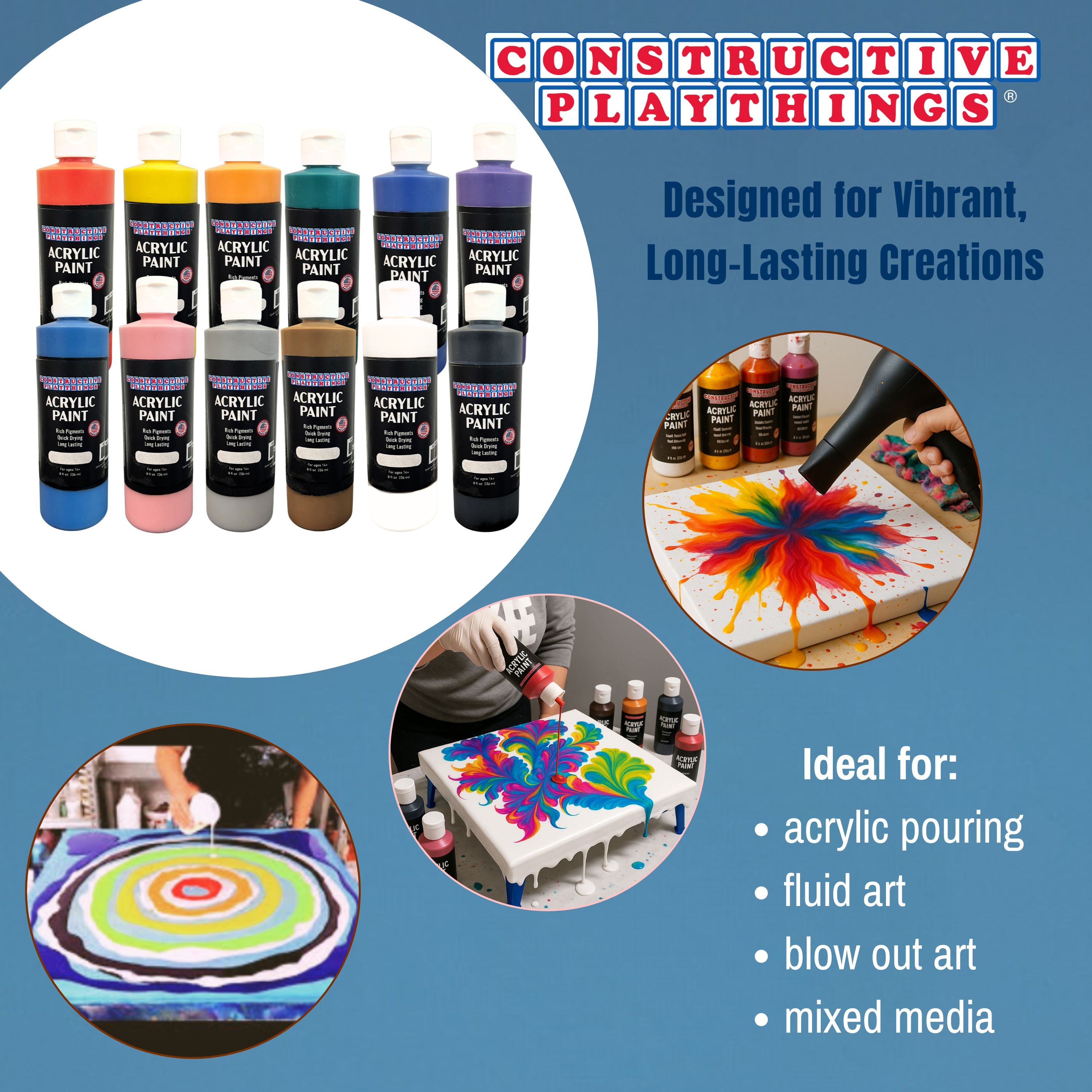 Acrylic Paint Set – 12 Vibrant Colors