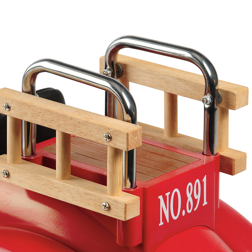 Fun Storage on Hook & Ladder Steel Ride-On Fire Truck