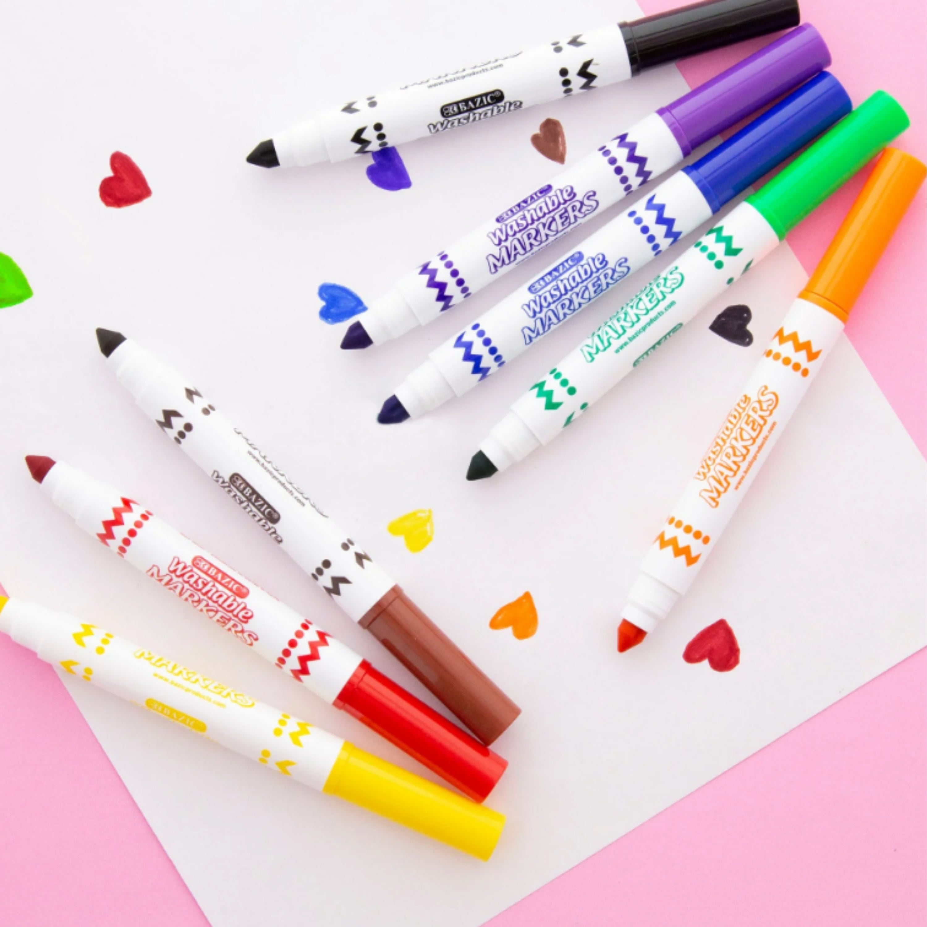8 Colors Broad Line Jumbo Washable Markers