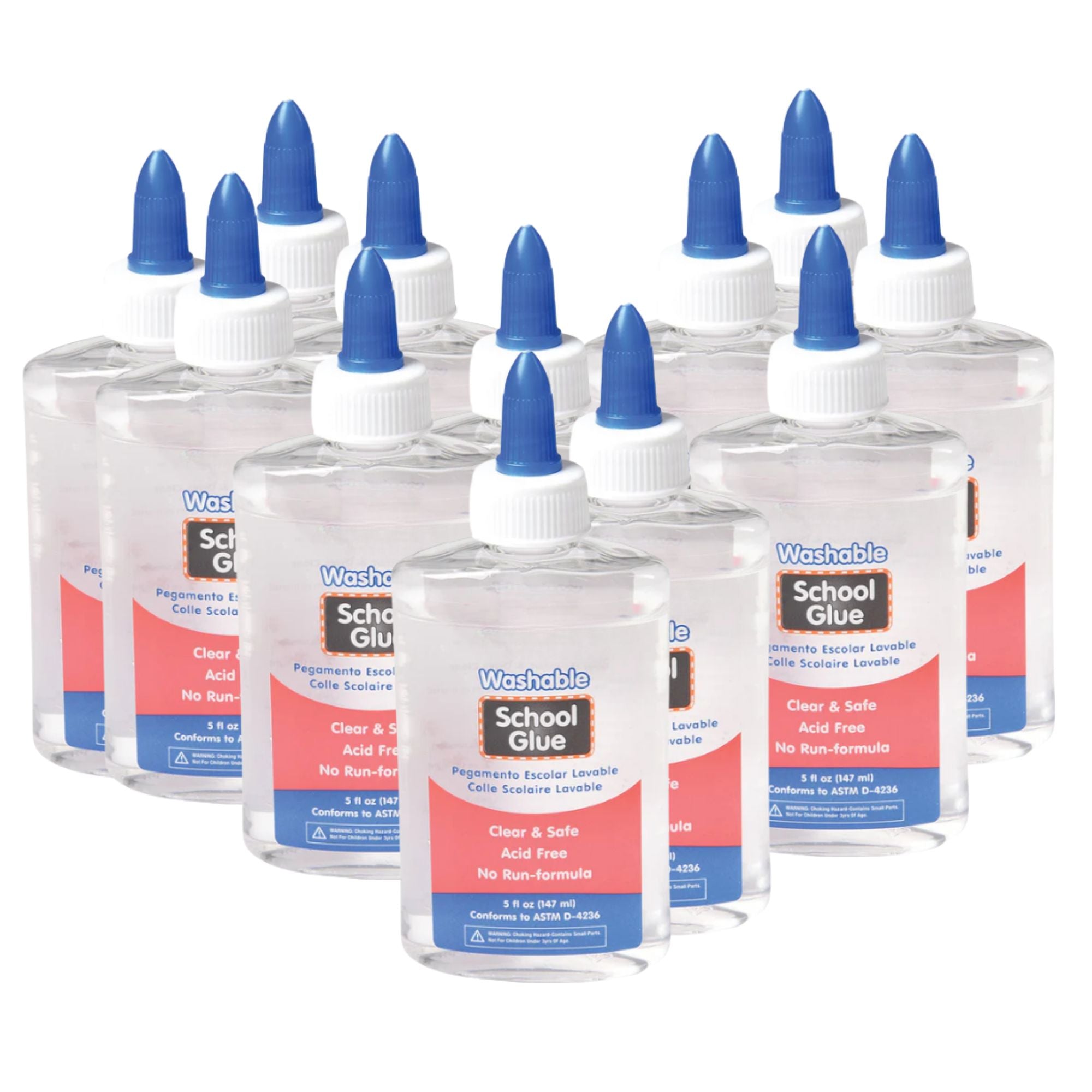 Clear School Glue Bundle | 12-Pack of 5 oz. Bottles | Non-Toxic Slime & Craft Gl