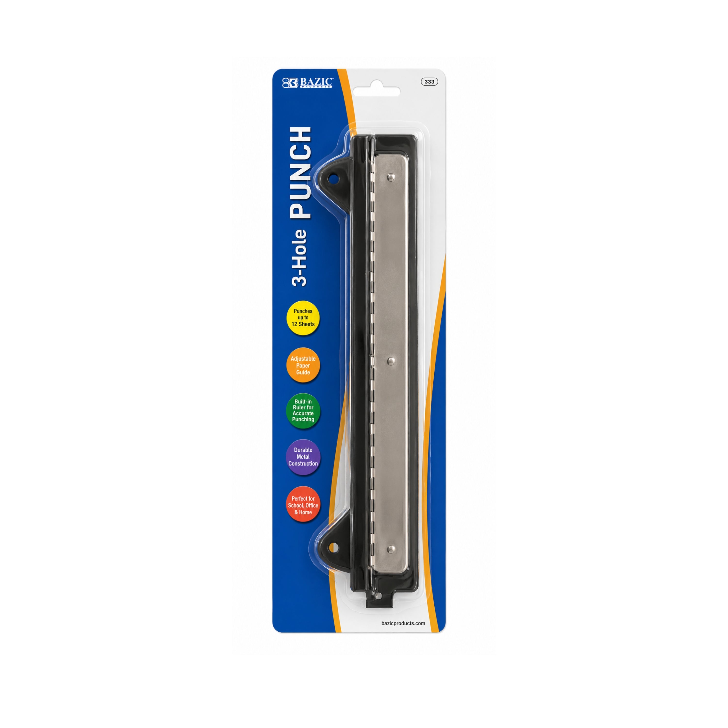 BAZIC Portable 3-Hole Paper Punch