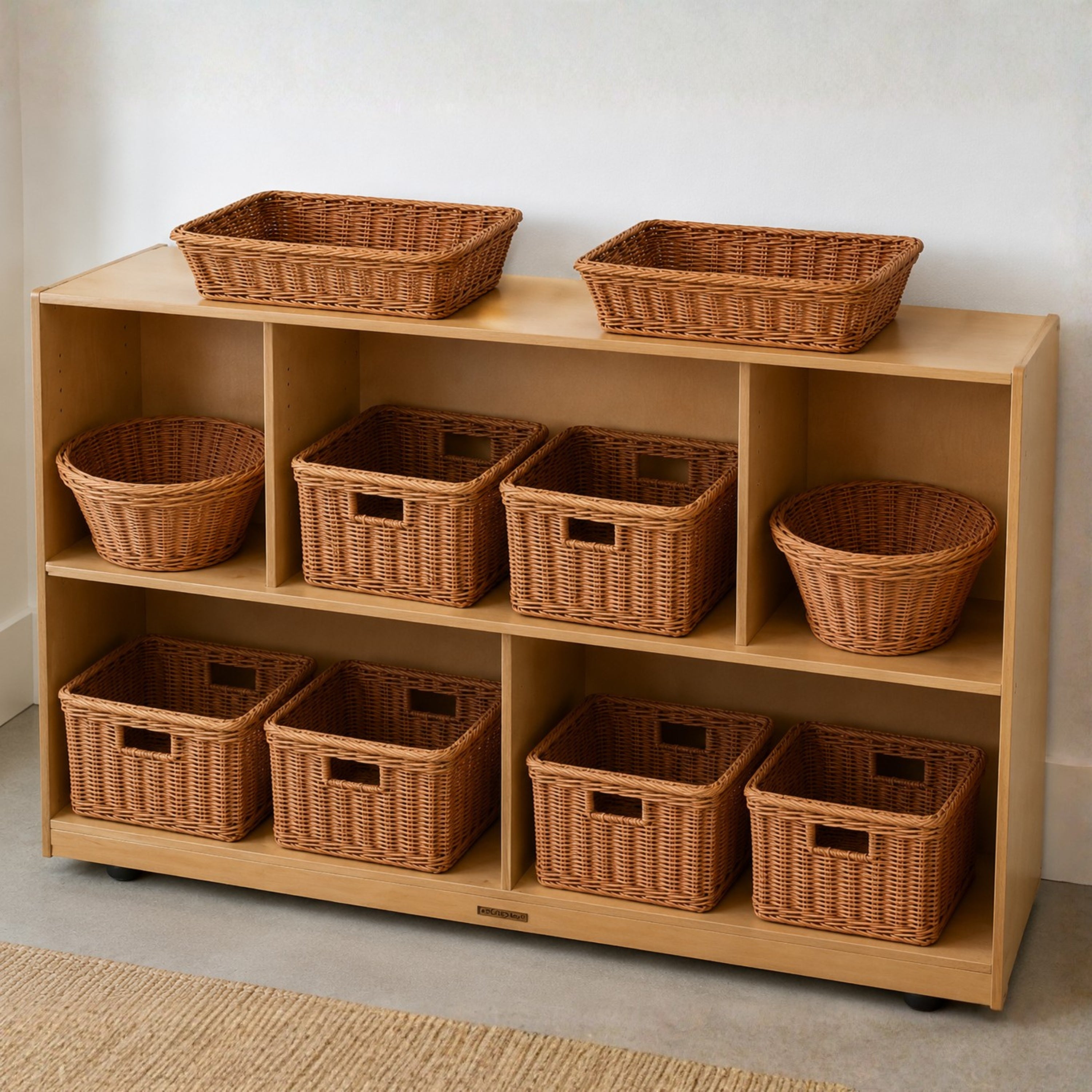 Birch 2-Level Standard Storage with Woven/Wicker Baskets