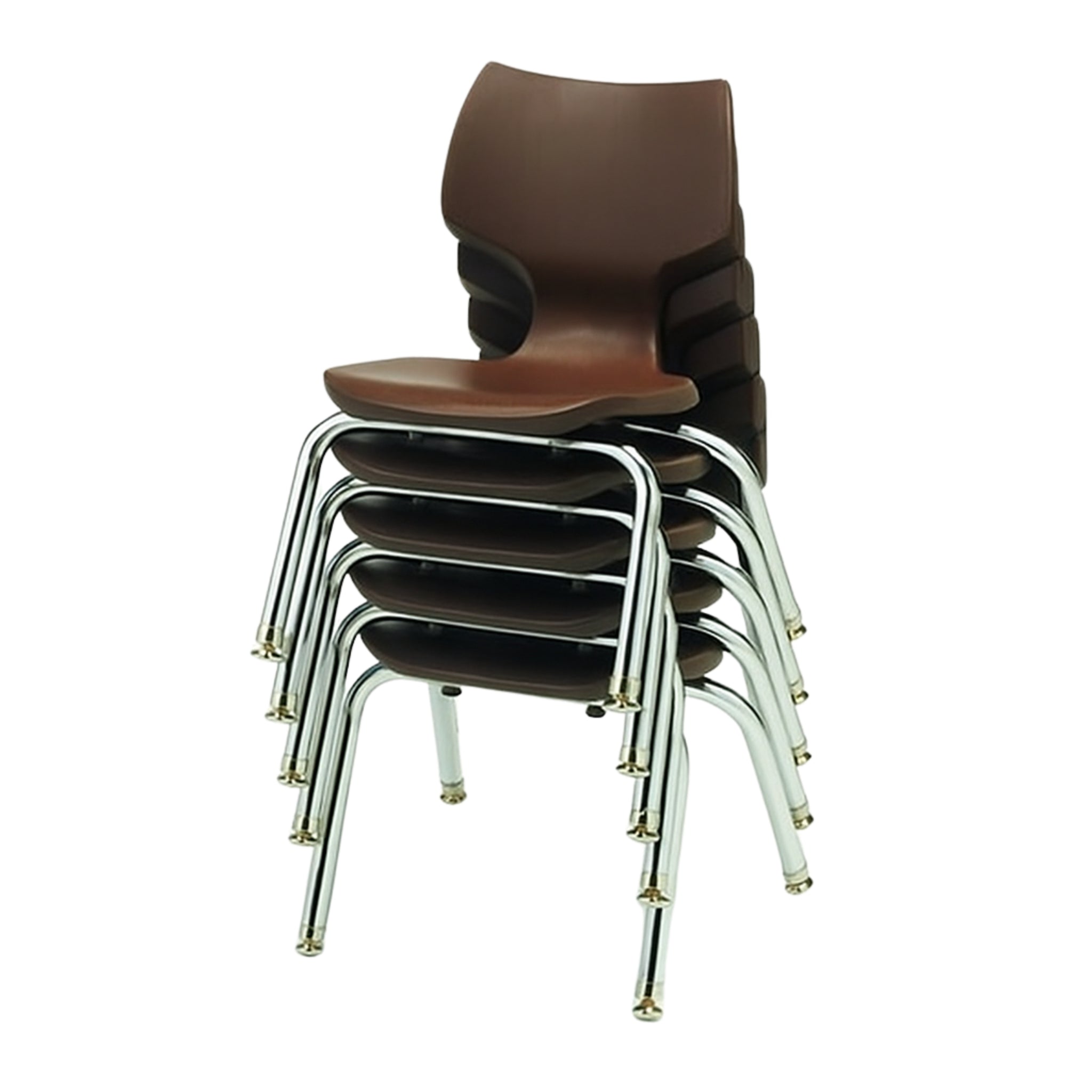 12" Classroom Chair Bundle | 6-Pack Bark-Colored Flex-Back Seats for Natural Ear