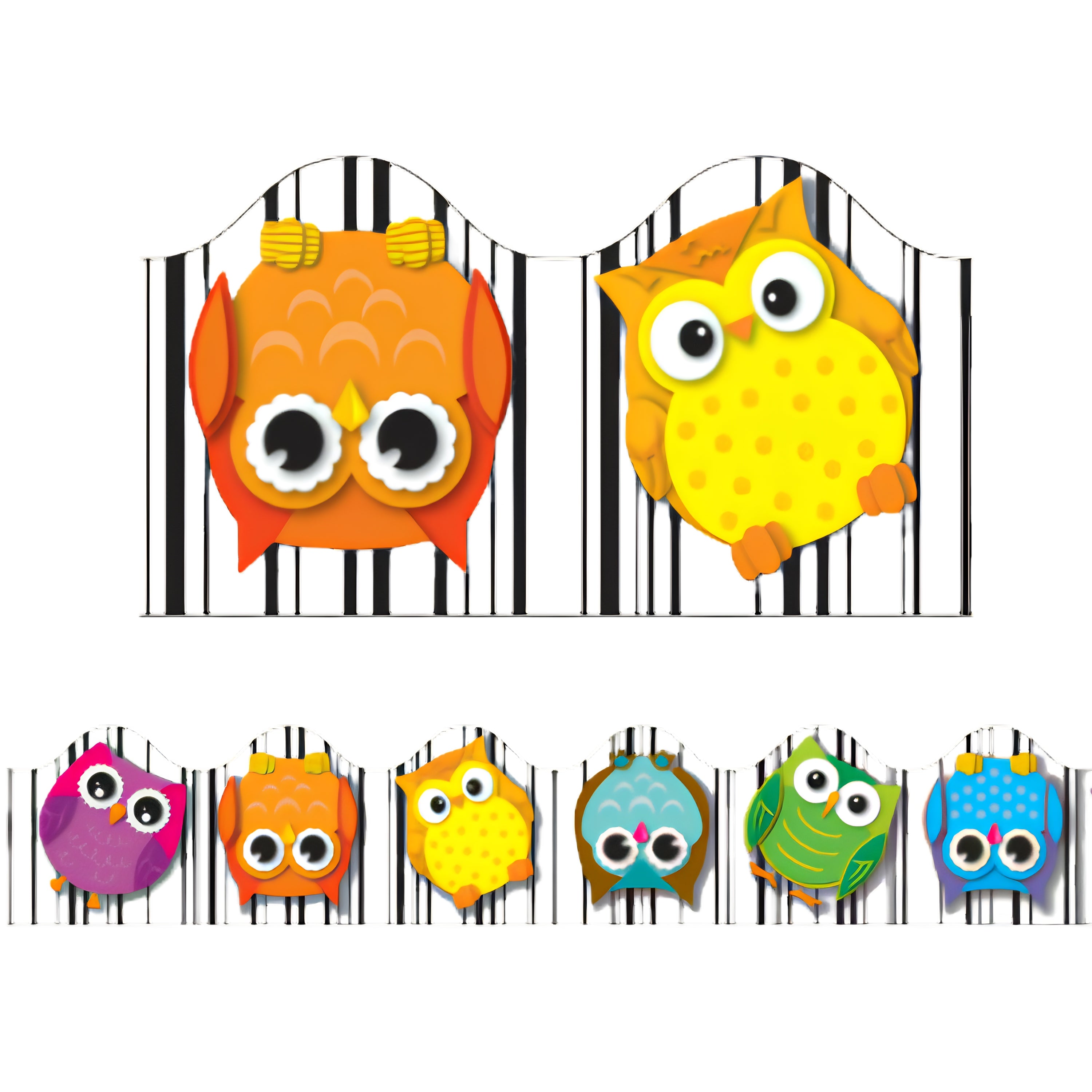 Colorful Owl Border Trim