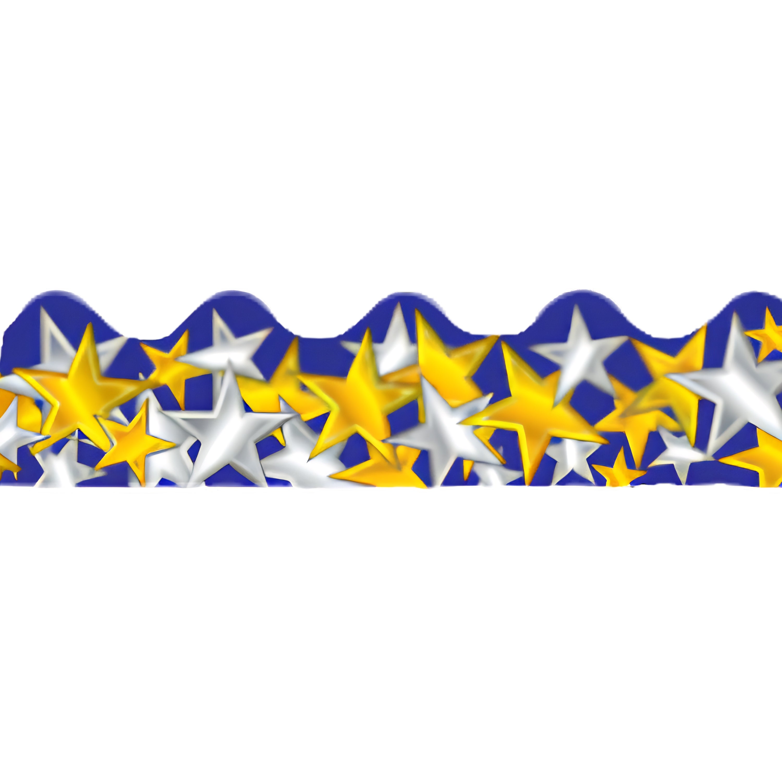 Gold & Silver Stars Border Trim