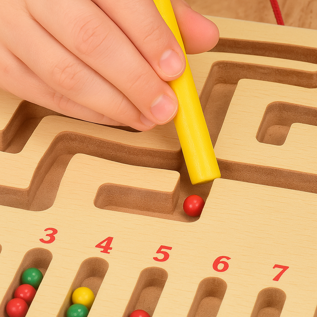 Magnetic Counting Maze Board with Pattern Cards