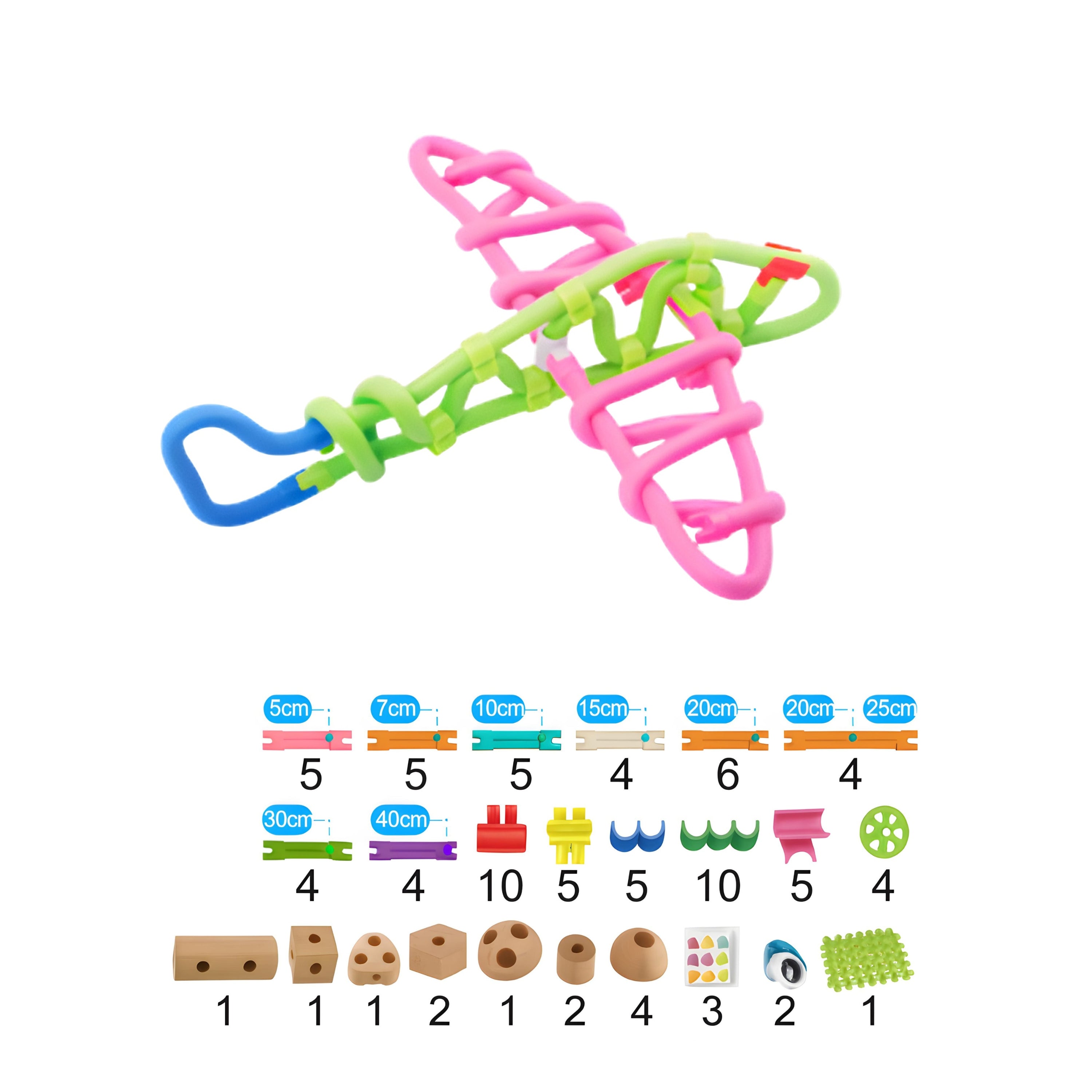 Bend-A-Build™ 94-Piece Flexible STEM Construction Toy Set | Open-Ended Building Tubes & Connectors