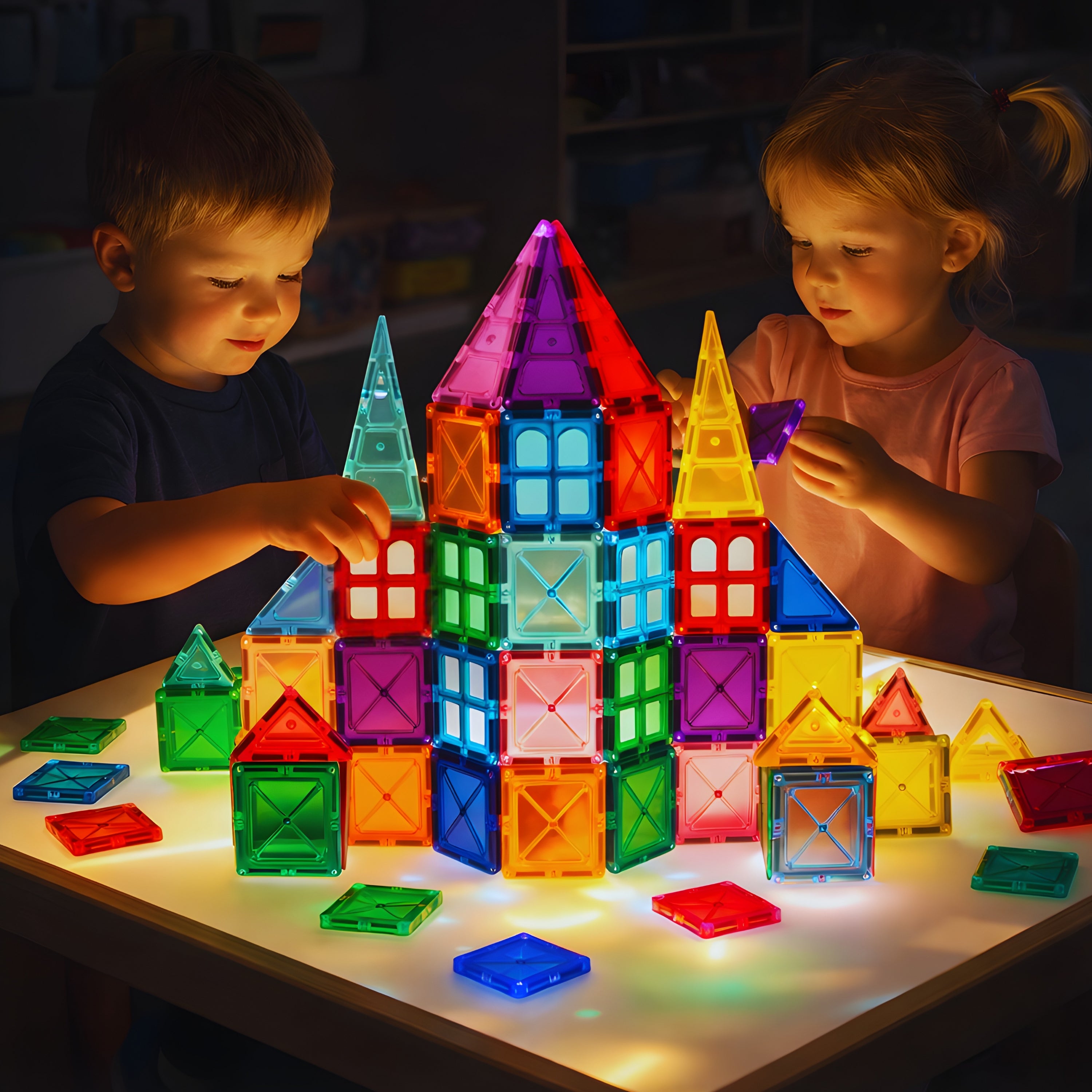 Magrivets™ Magnetic Tiles - Set of 112| Hands-On STEM Learning