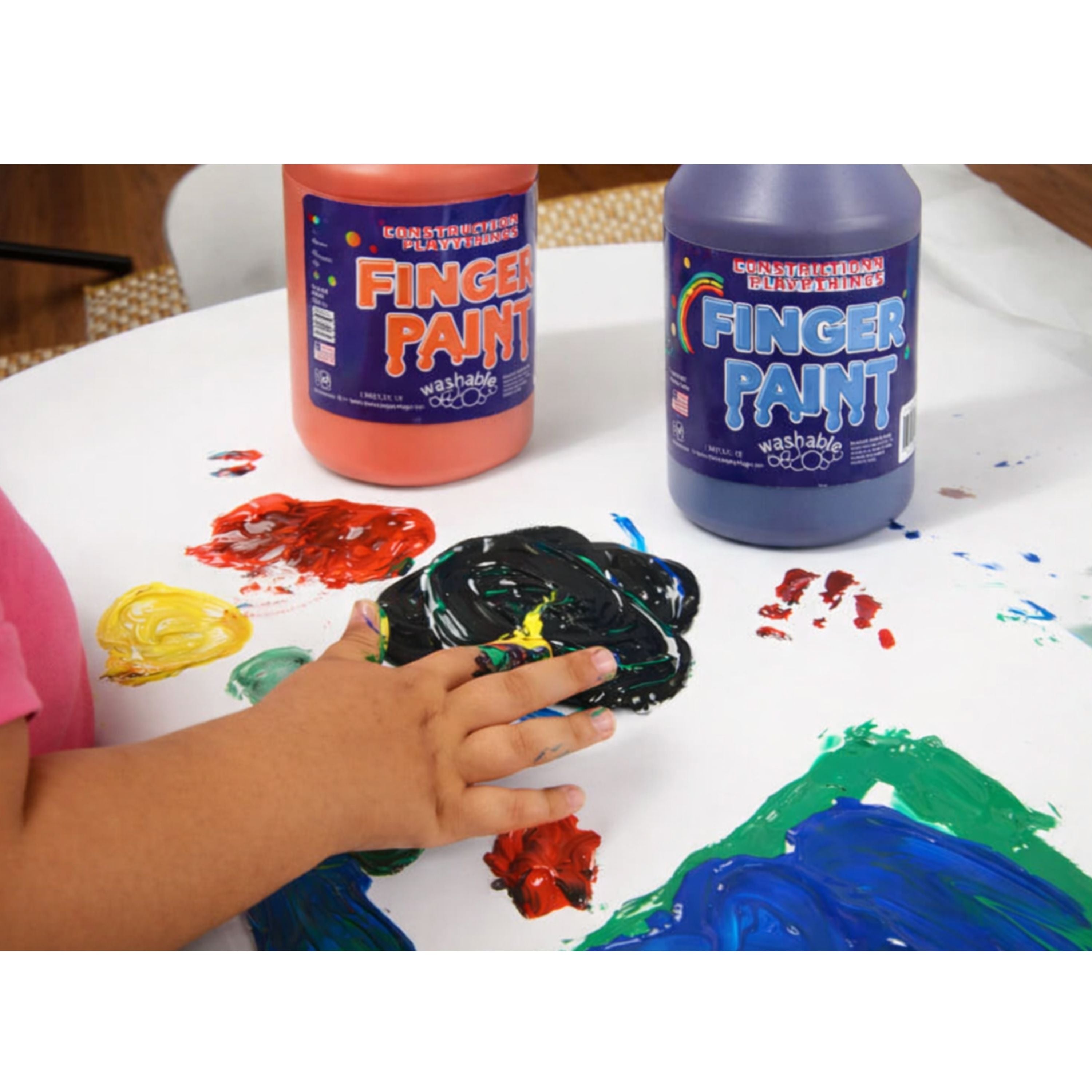 Constructive Playthings® Washable Finger Paints - Set of 6 Pints