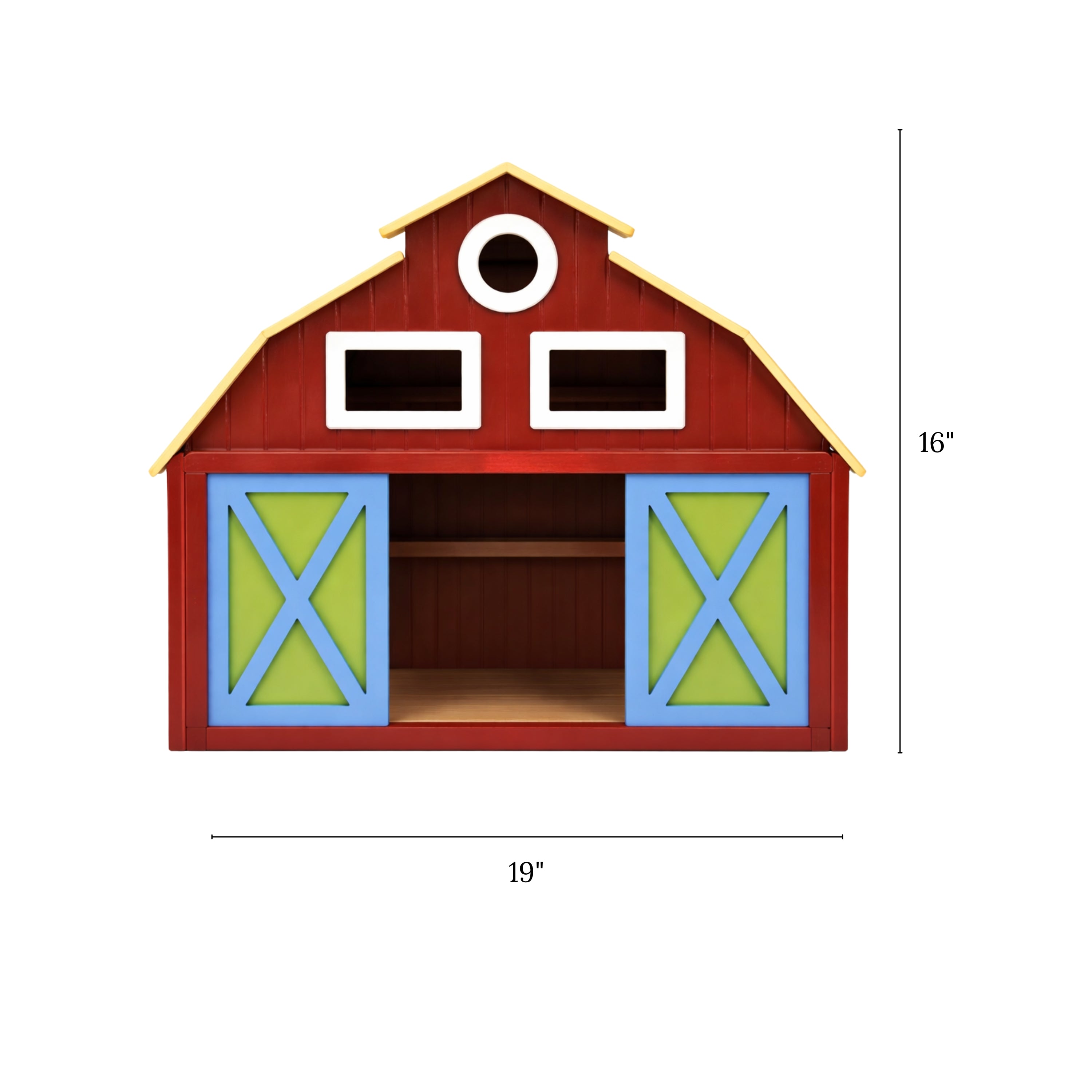 Large Wooden Farm Barn Playset with Oversized Animals (7-Piece Set)
