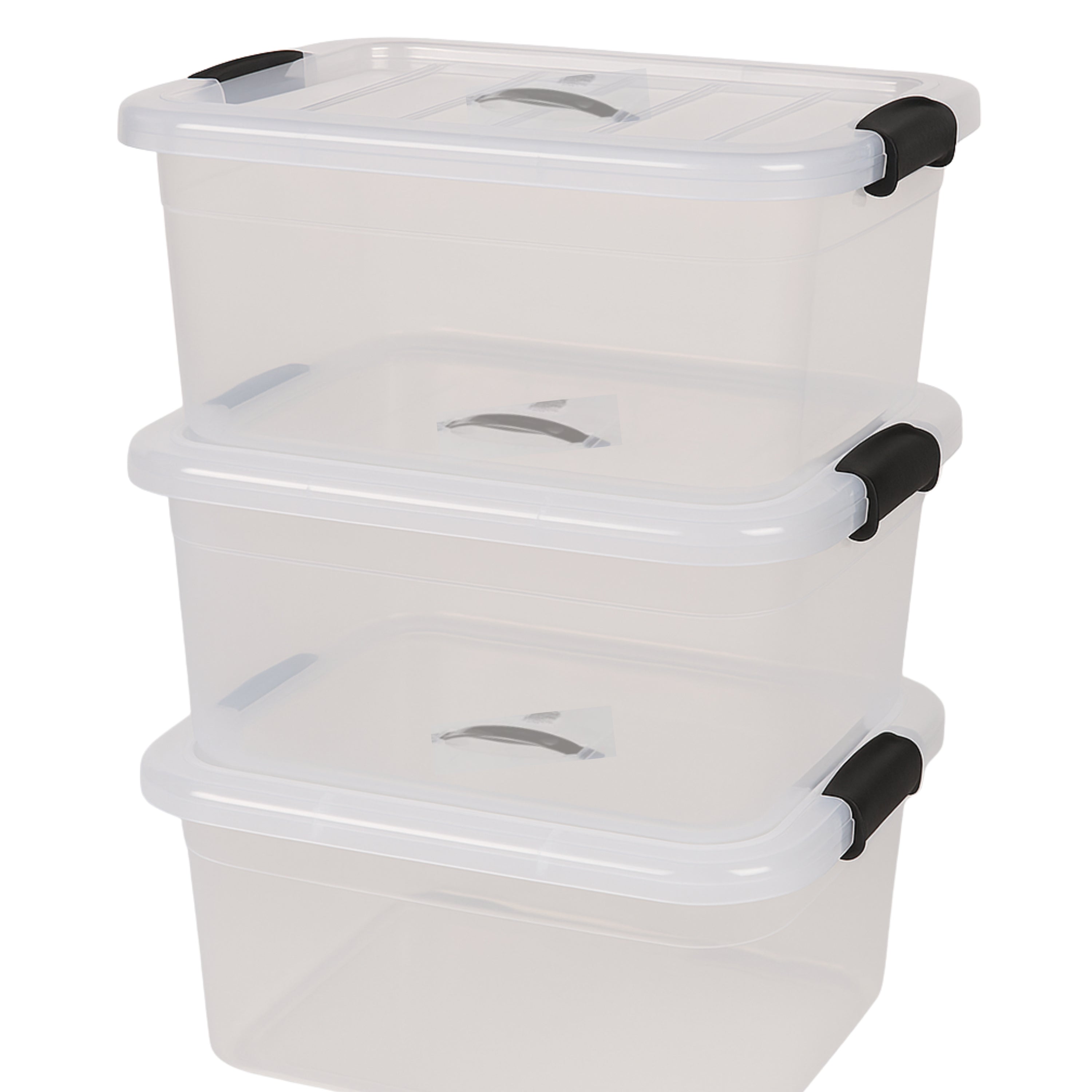 Locking Storage Tubs with Carrying Handle & Lids- Set of 3