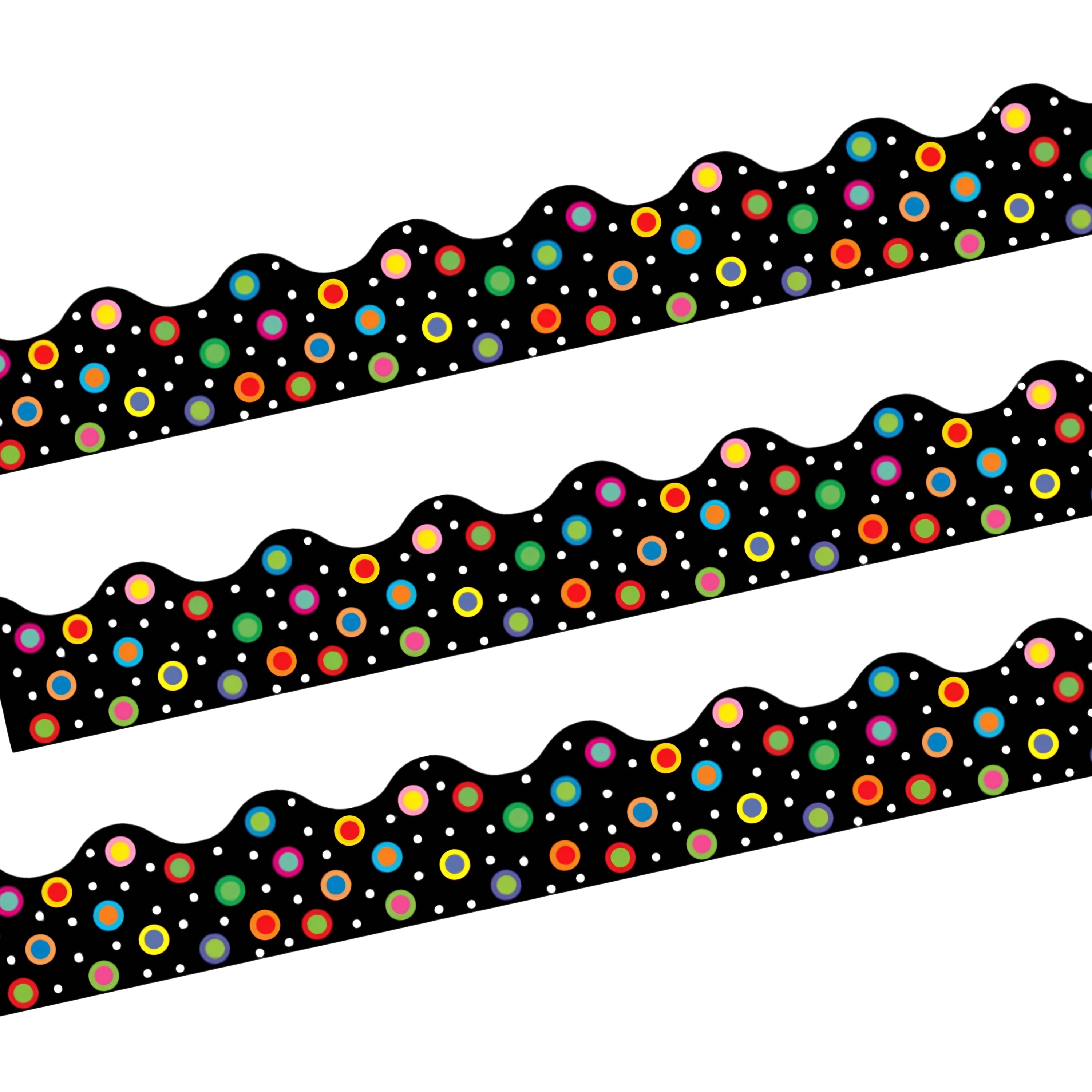 Colorful Dots Wavy Classroom Border Trim