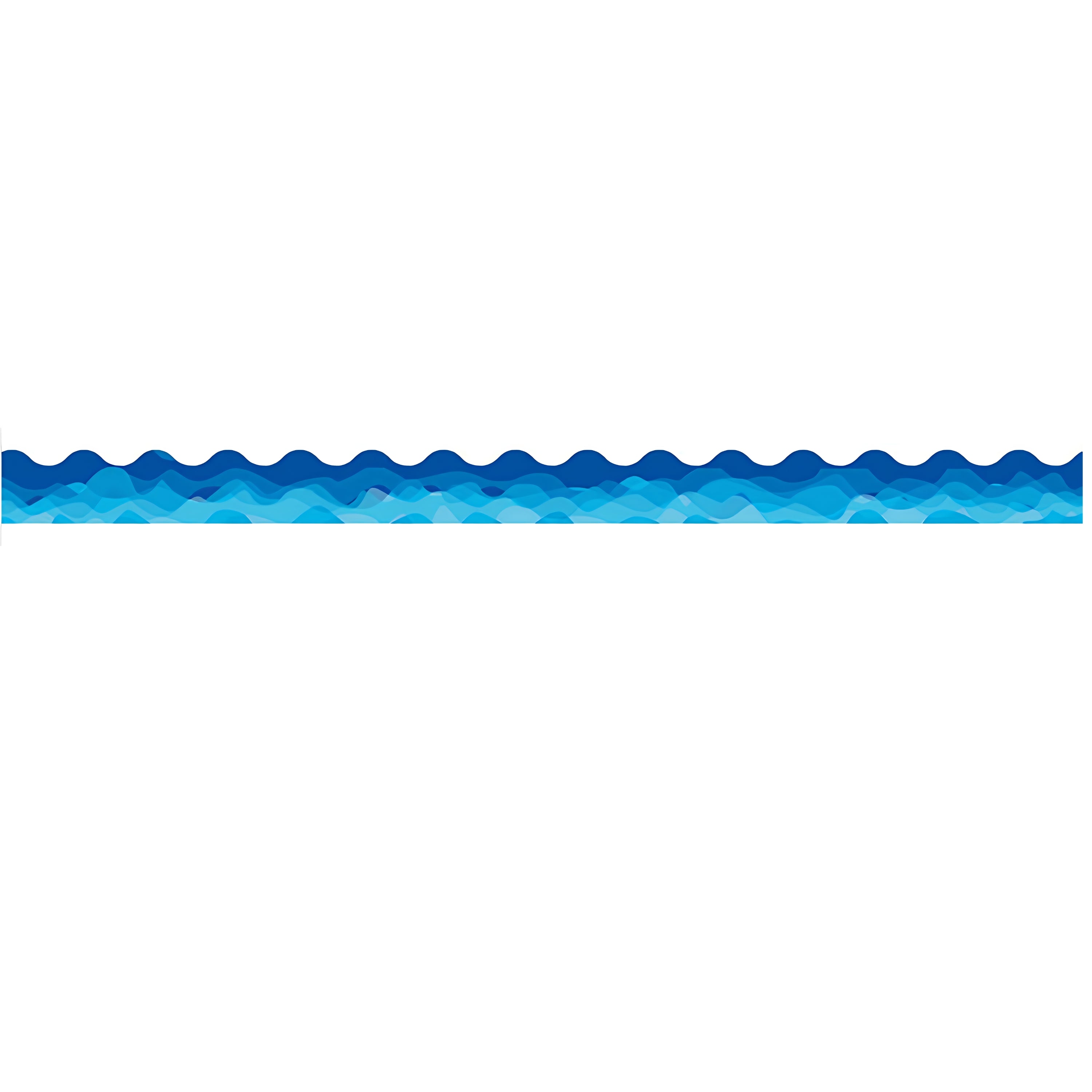 Waves of Blue Wavy Bulletin Board Border, 35 Feet