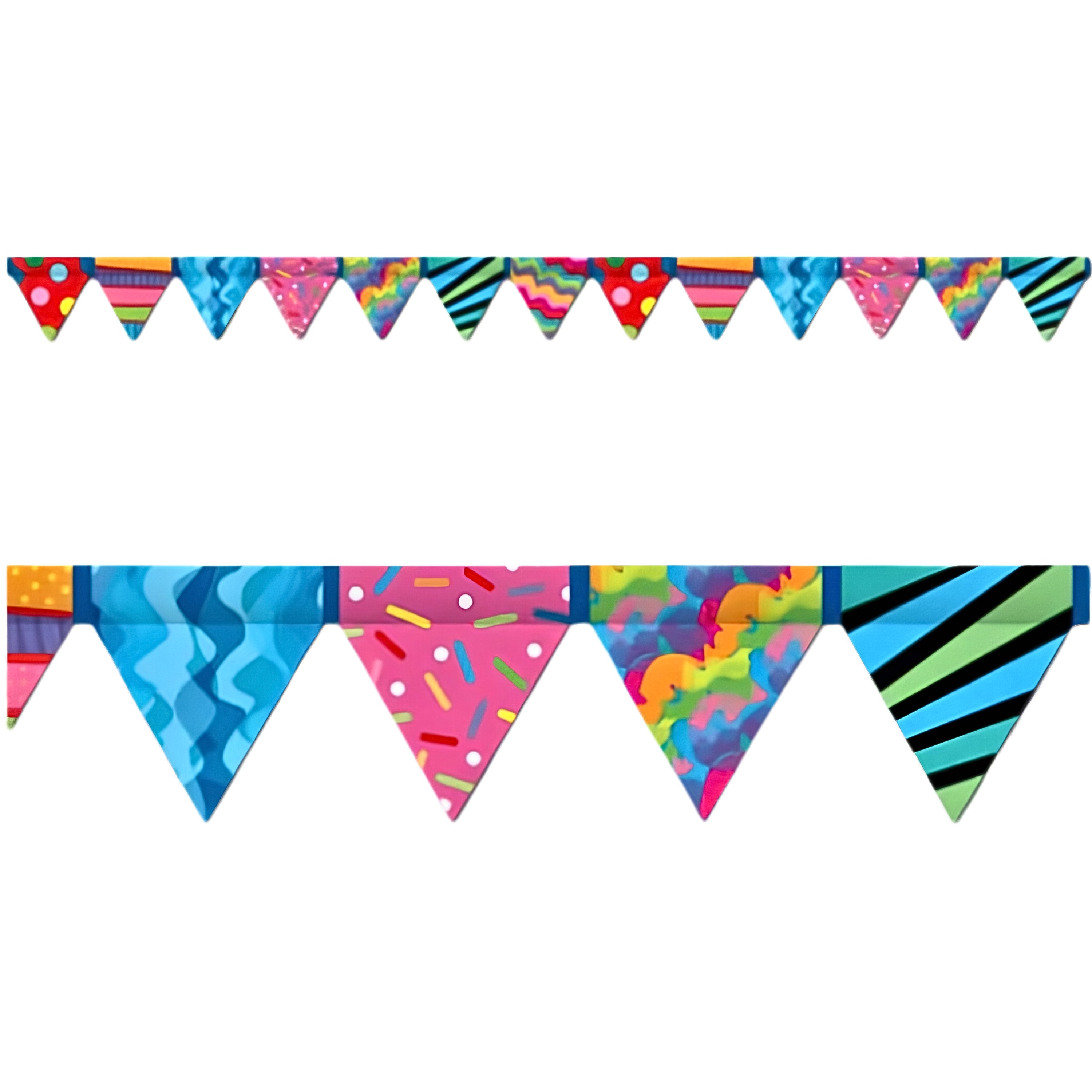 Poppin' Patterns Pennant Bulletin Board Border, 35 Feet