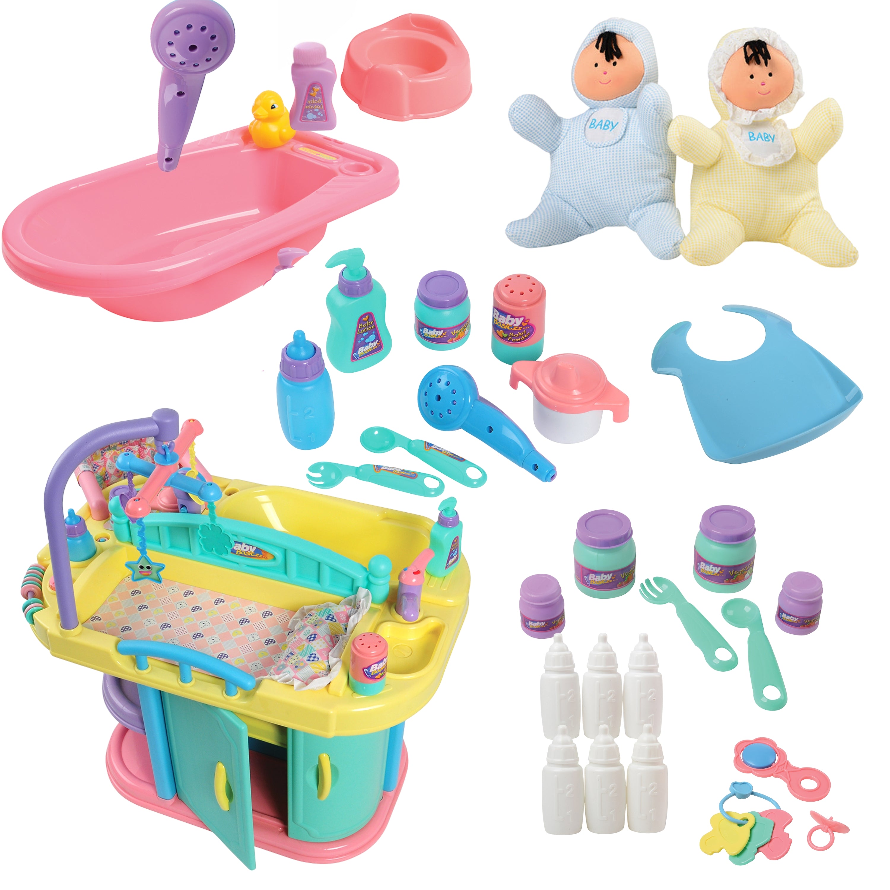 Complete Baby Doll Care Center Bundle | Preschool Role Play Set for Emotional & Motor Skills